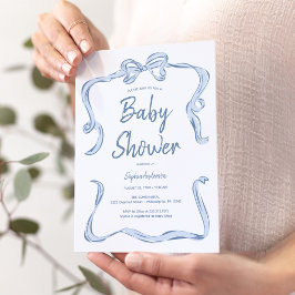 Handgezogene Bow Boy Baby Shower Einladungskarte Einladung