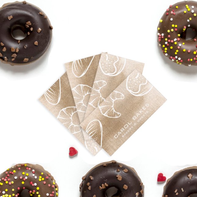 Handgezogene elegante Bäckerei-Visitenkarte Visitenkarte (Von Creator hochgeladen)