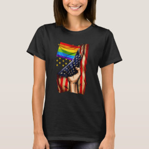 Handgezogene Fahne Fahne Flag Lgbt Gay L T-Shirt