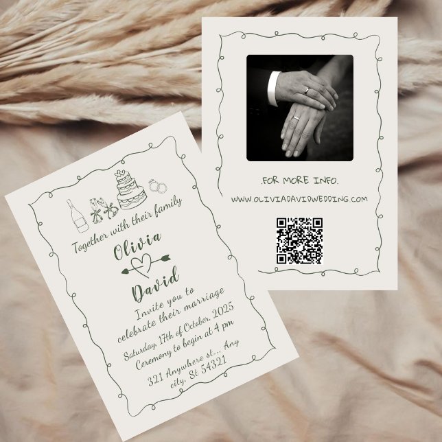 Handgezogene Funky Zeichnend handgeschriebene Hoch Einladung (Von Creator hochgeladen)