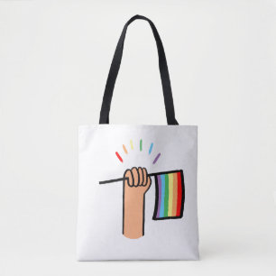 Handgezogene Hand Wave einer Regenbogenflagge