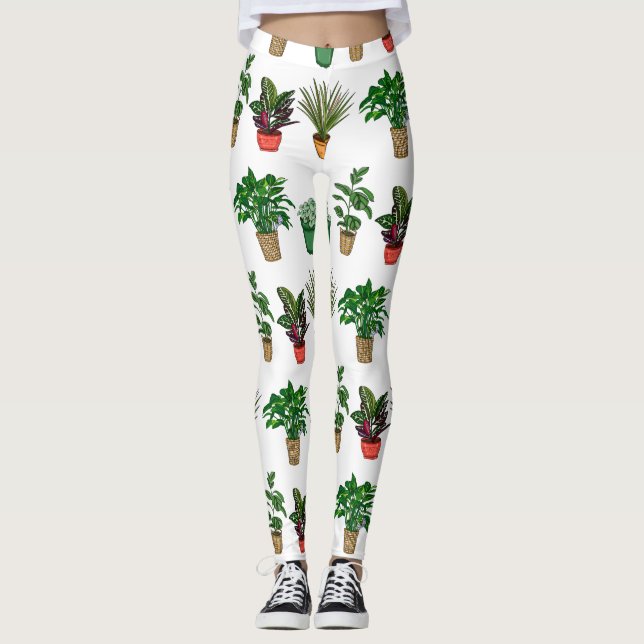 Handgezogene Häuser Leggings (Vorderseite)