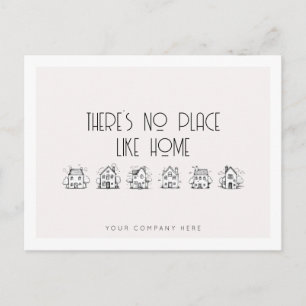 Handgezogene Häuser, reales Anwesen Postkarte