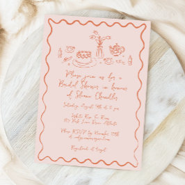 Handgezogene Lebensmittel und Getränke Doodles Bri Einladung