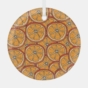 Handgezogene Orangen: Nahtlos Ornament Aus Glas