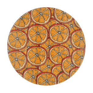 Handgezogene Orangen: Nahtlos Schneidebrett