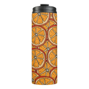 Handgezogene Orangen: Nahtlos Thermosbecher