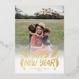 Handgezogene Pine Berries Folien Feiertagskarte