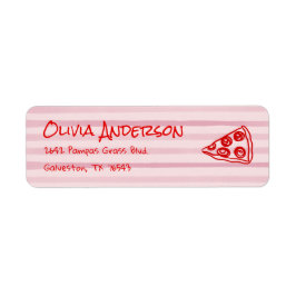 Handgezogene Pizza Pink Ciao Baby Dusche