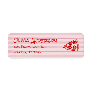 Handgezogene Pizza Pink Ciao Baby Dusche