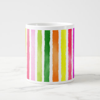Handgezogene Regenbogenstreifen Jumbo-Tasse