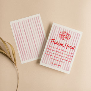 Handgezogene rote Pizza Spezielle Kinderdusche Dankeskarte