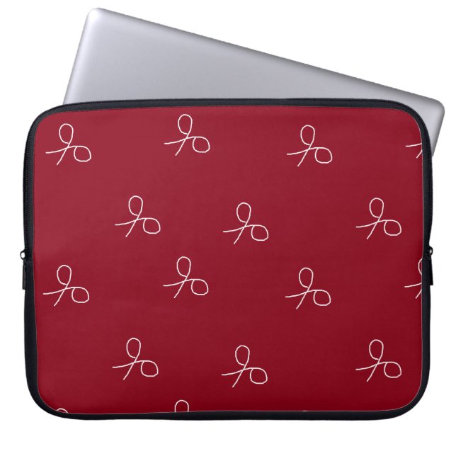 Handgezogene Schere auf Maronrot Laptopschutzhülle (Vorderseite)