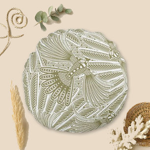 Handgezogene Silhouette Rundes Kissen