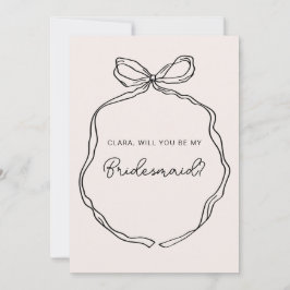 Handgezogene, weiße Ribbon-Magd-Karte Einladung