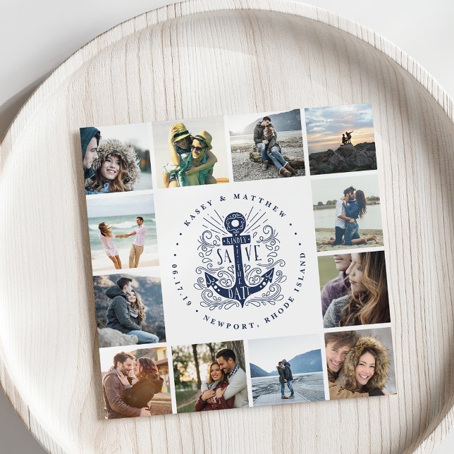 Handgezogener Anker | FotoCollage Save the Date (Von Creator hochgeladen)