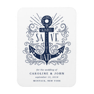 Handgezogener Anker Save the Date Magnet