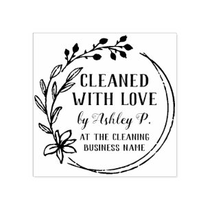 Handgezogener Berry-Blume-Kranz mit Liebe gereinig Gummistempel