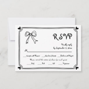Handgezogener Bogen und Schnurrbart RSVP Karte
