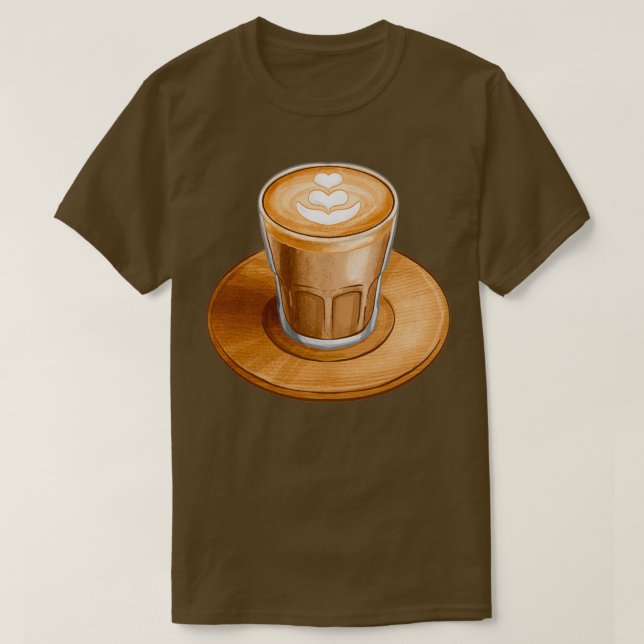 handgezogener Cortado-Kaffee T T-Shirt (Design vorne)