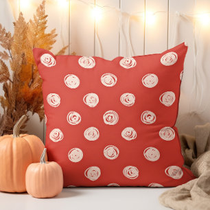 Handgezogener Creme Polka Dot Kissen