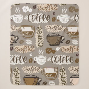 Handgezogener Doodkaffeemuster Hintergrund Sherpadecke