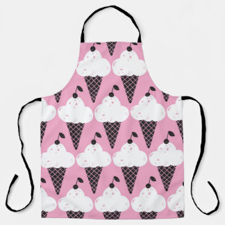 Handgezogener Eiskrem Vintag Schürze