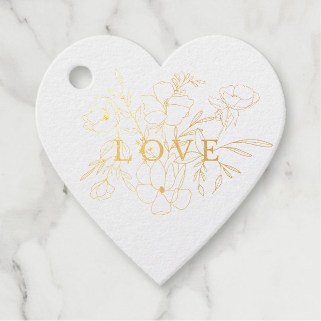 Handgezogener Floral-L-O-V-E-Aufkleber Geschenkanhänger (Vorderseite)