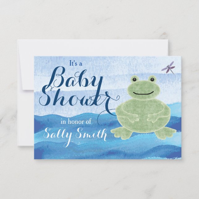 Handgezogener Frog Baby Shower Einladungen - Baby  (Vorderseite)