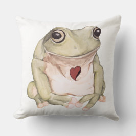 Handgezogener Grünbäumfrosch Kissen