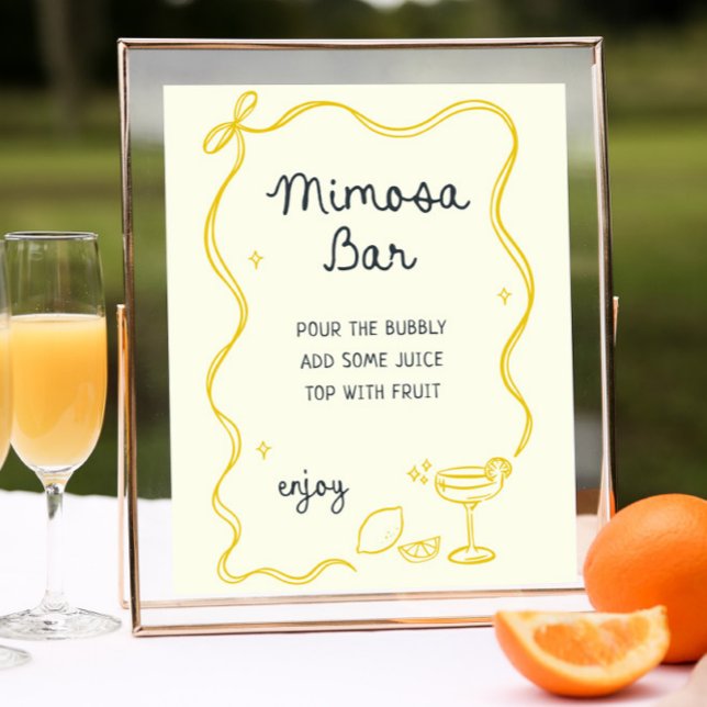 Handgezogener Hauptpresse Mimosa Bar Poster (Von Creator hochgeladen)