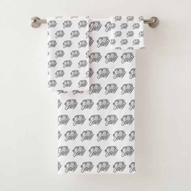 Handgezogener Hundehundefreund Badhandtuch Set (Insitu)