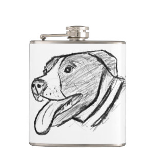 Handgezogener Hundehundefreund Flachmann
