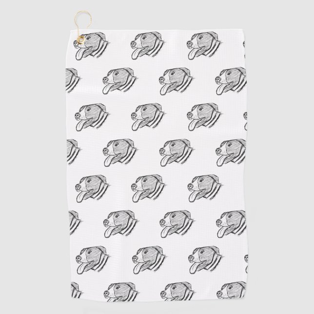 Handgezogener Hundehundefreund Golfhandtuch (Vorderseite)