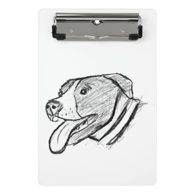 Handgezogener Hundehundefreund Mini Klemmbrett (Vorderseite)