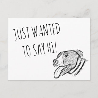 Handgezogener Hundehundefreund Postkarte