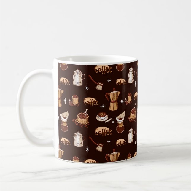 Handgezogener Kaffee, Bohnen & Cup Kaffeetasse (Links)