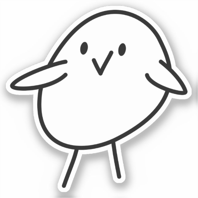 Handgezogener Kick, kundenspezifisch geschnitten V Aufkleber (Vorderseite)