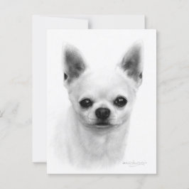 Handgezogener Kurzer Haar Chihuahua - Realistische Postkarte