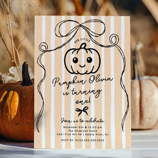 Handgezogener Pumpkin Geburtstagsparty Einladung