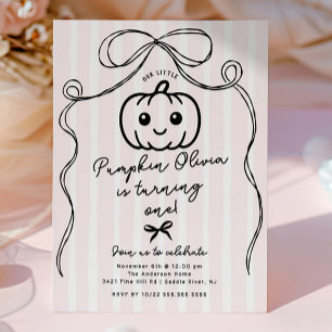 Handgezogener Pumpkin Geburtstagsparty Einladung