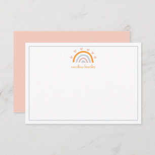 Handgezogener Regenbogen Personalisierte Mitteilun Dankeskarte