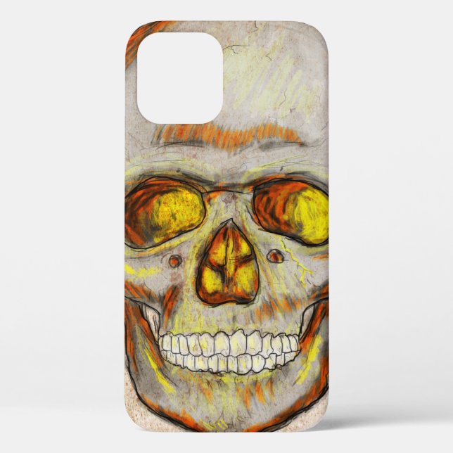 Handgezogener Schädel Case-Mate iPhone Hülle (Rückseite)