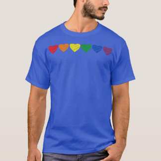 Handgezogener Stacheldraht Gay Flag LGBTQ LGBT Rai T-Shirt