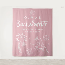 Handgezogener Toast an der Küste Wandteppich