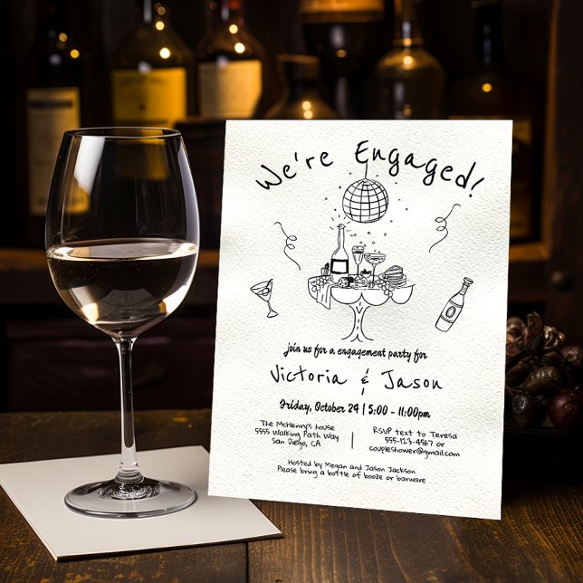 Handgezogener Verlobter Einladung (Von Creator hochgeladen)