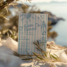 Handgezogenes Baby an Bord Surf Sommerdusche