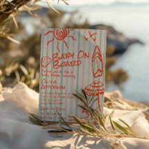 Handgezogenes Baby an Bord Surf Sommerdusche