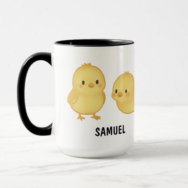 Handgezogenes Baby Chick Custom Niedlich Tasse (Links)
