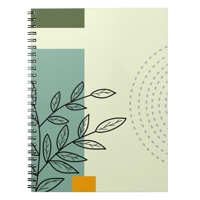 handgezogenes Blatt-Element Spiral-Foto-Notebook Notizblock (Vorderseite)